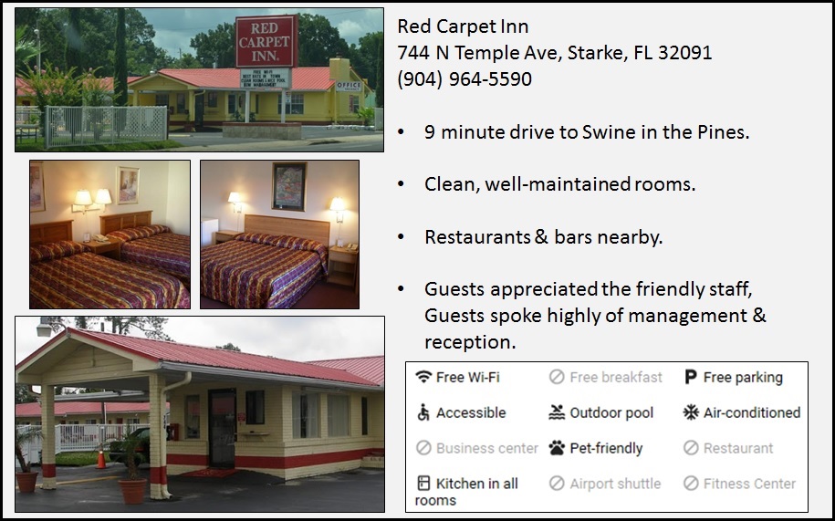 Red Carpet Inn - 744 North Temple Avenue - Starke Florida