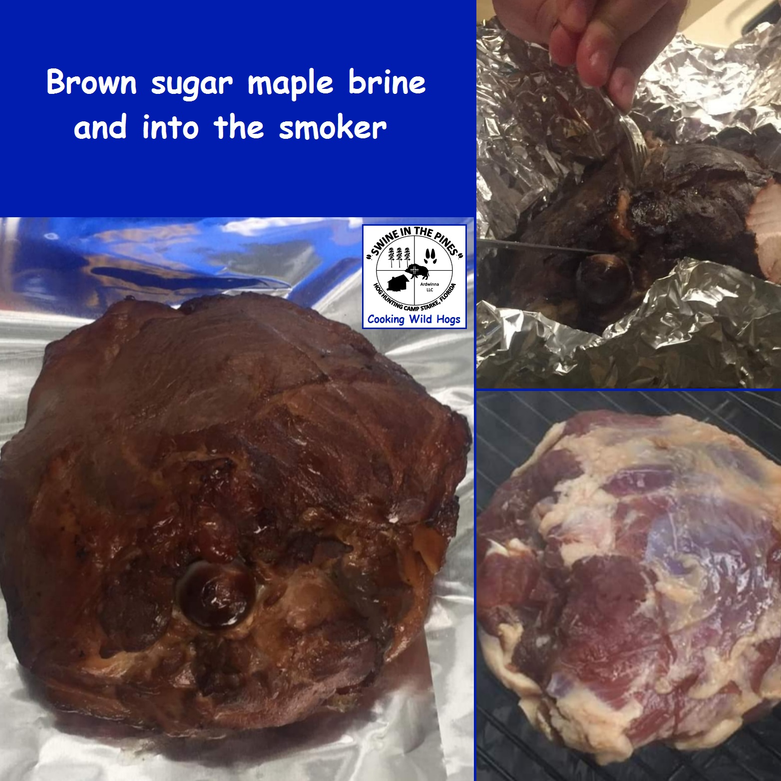 Wild Hog from the Pines - Brown sugar maple brine and into the smoker