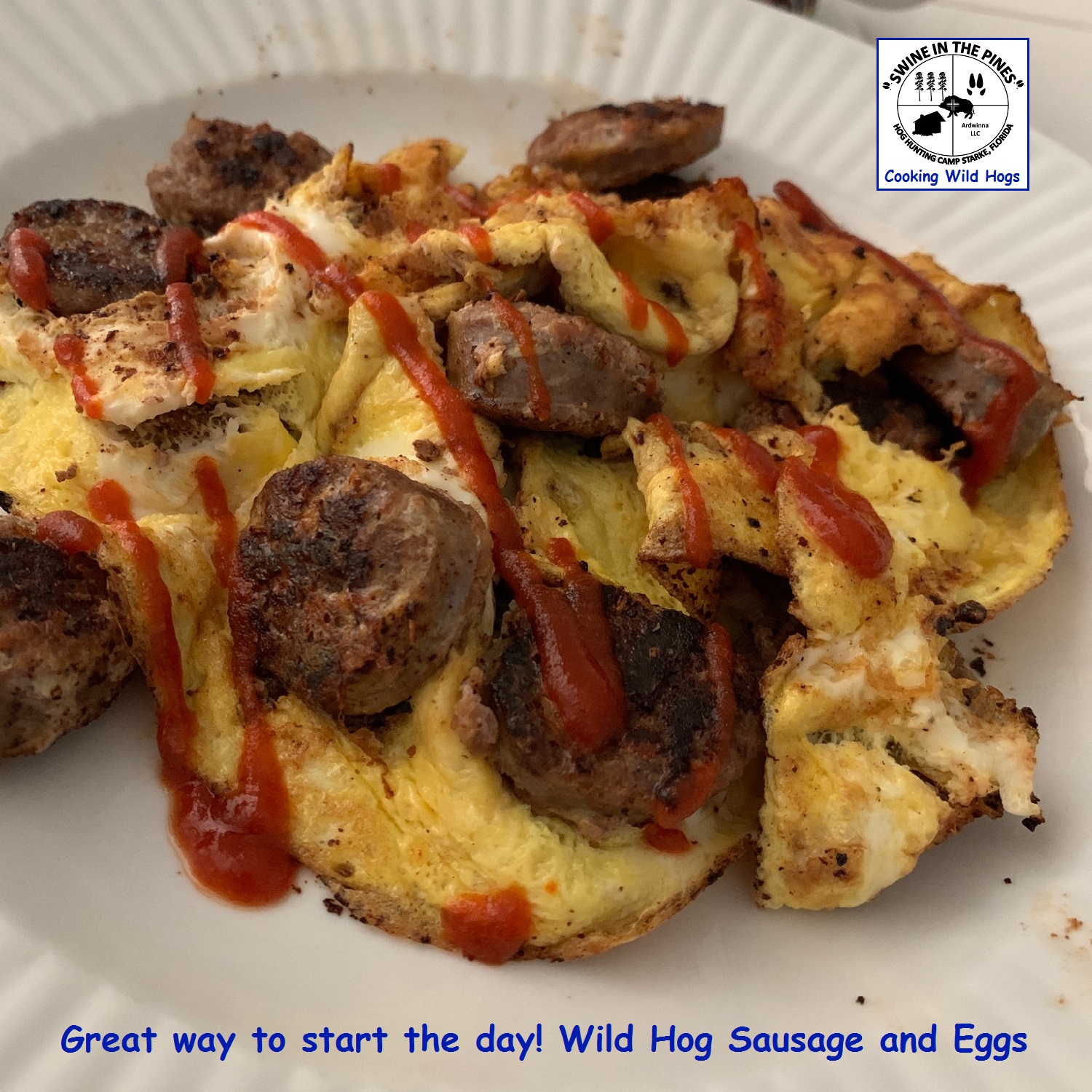 Great way to start the day! Wild Hog Sausage and Eggs