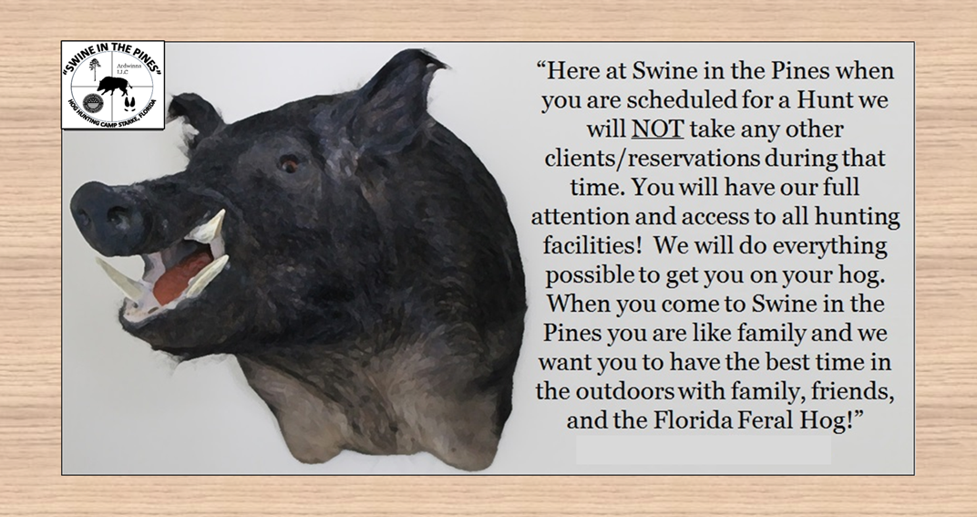 Reservations at Swine In The Pines Hog Hunting Camp - Guided Hog Hunts