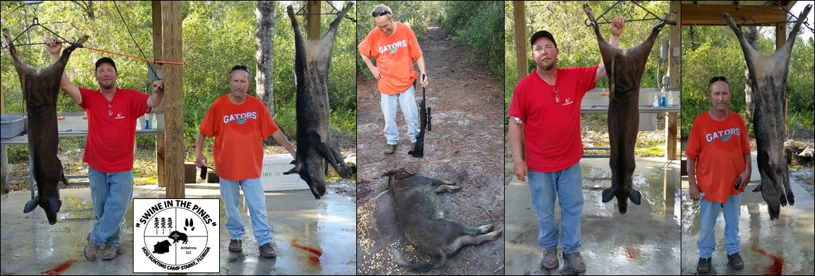 Cecil took his two Wild Hogs at Swine In The Pines Hog Hunting Camp in Starke, Florida