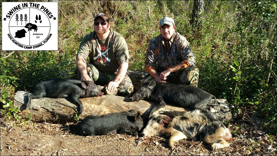 Chris Schmidt and Homer White stocking the freezer with Florida Wild Pigs at Swine In The Pines