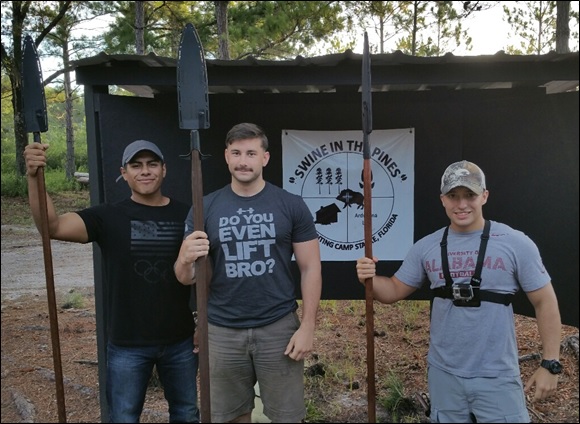 Eduardo, Austin, and Jordan before their Spear Hunt at Swine In The Pines in Starke, Florida