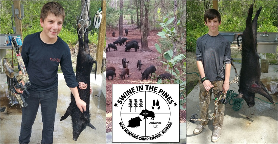 Jack and Charlie demonstrated their Bow skills taking two awesome meat hogs for the freezer at Swine In The Pines