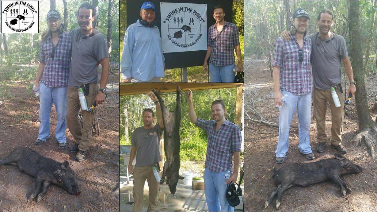 Kevin, Grant, and John shot this 82lb Wild Boar - It was Kevin's first Hog Hunt - He used our .243 Mossberg Patriot - Swine In The Pines Hog Hunting Camp