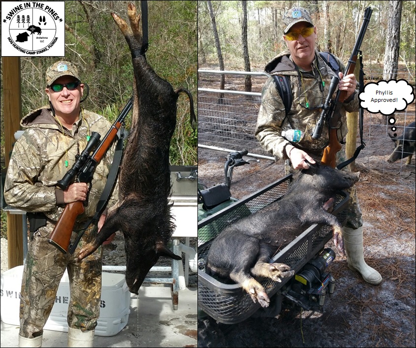 Mike Wallen harvested a 58lb Sow with his 30-30 on a Florida Feral Hog Hunt at Swine In The Pines