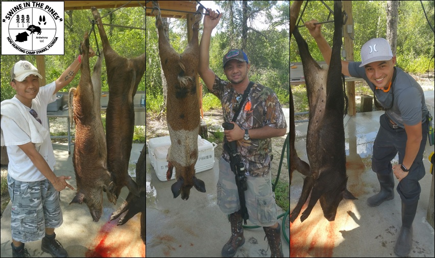 Ron, Jazon, and John ater their Guided Wild Hog Hunt at Swine In The Pines in Northeast Florida