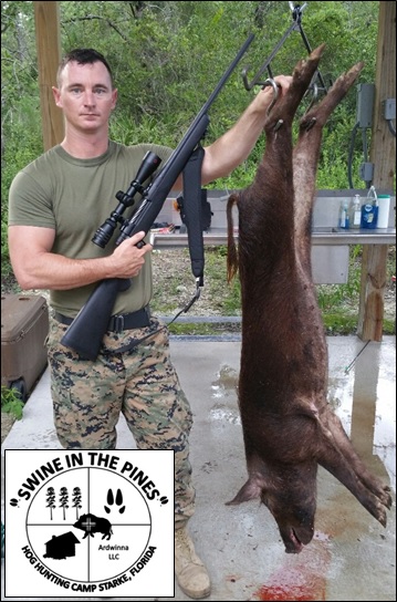 Sgt. Roy Joseph with another Pork Roaster! from Swine In The Pines North Florida Hog Hunting Camp