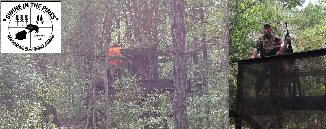 Senior Pastor Mark Conrad and Tim Lee in a stand at Swine In The Pines in Starke, Florida