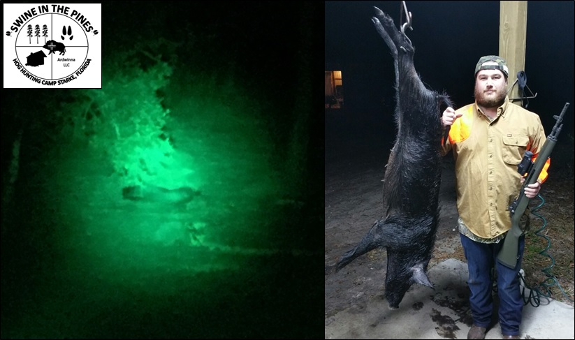 Whit and John came out to a Friday Night Hunt at Swine In The Pines and took this nice Wild Hog